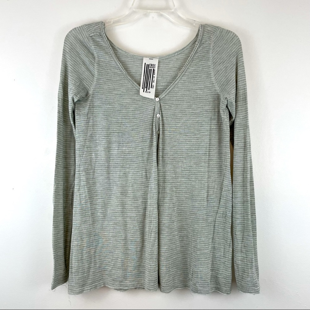 We The Free striped long sleeved henley XS